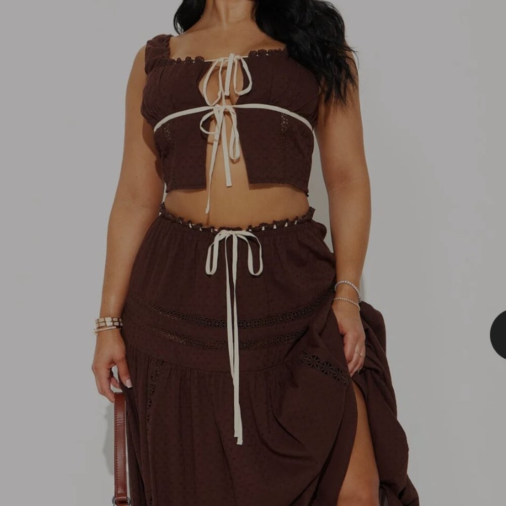 Sunny skirt set chocolate brown